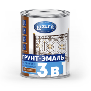 Грунт-эмаль по ржавчине быстросох.серая 1,9кг Лазурит