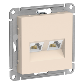 ATN000285 Механизм двойной комп розетки RJ45+RJ45 Бежевый SE