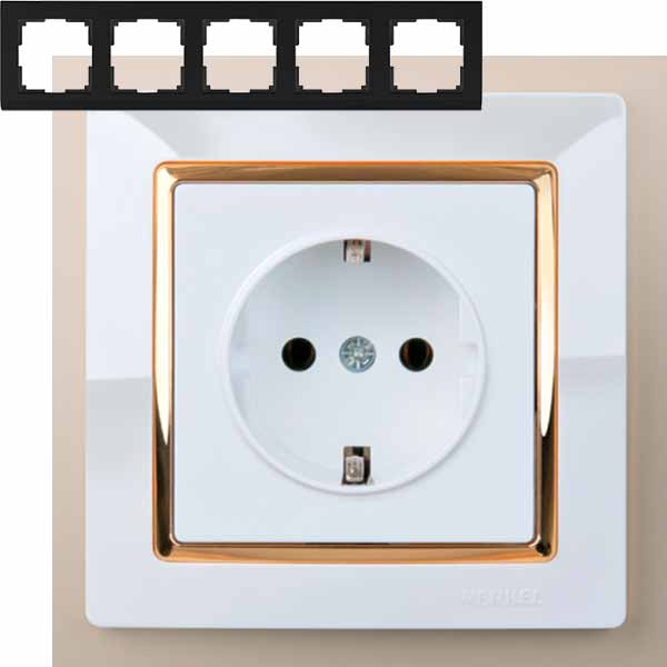 Рамка 5п WL03-Frame-05 White GD Белый/золото WERKEL