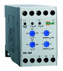 Реле контроля фаз РК-101-01 380В 23300DEK DEKraft