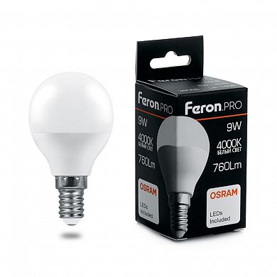 Лампа LED ШАР 9W 4000К E14 230V LB-1409 OSRAM 38078