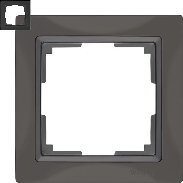 Рамка 1п WL03-Frame-01 Basic Серо-коричневый WERKEL