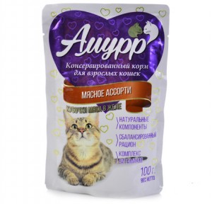 Амурр Консервы Кошка Говядина желе дой-пак 100г