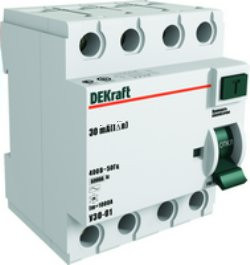 УЗО 4п 40А 30мА 6кА DEKraft 14235DEK