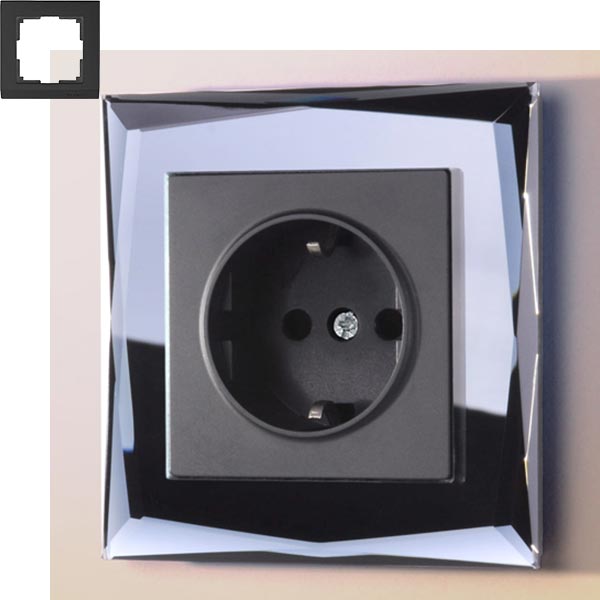 Рамка 1п WL08-Frame-01 Diamant Черный WERKEL