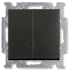 ABB BJB Basic 55 Выключатель 2-клавишный с подсветкой черный 1012-0-2178
