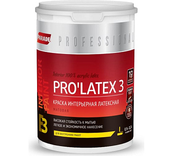 краска латекс PROLATEX E3 база А мат.0.9л