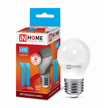 Лампа LED-ШАР 11W 150-265V 4000K 990Lm E27 VC IN HOME 4690612020617
