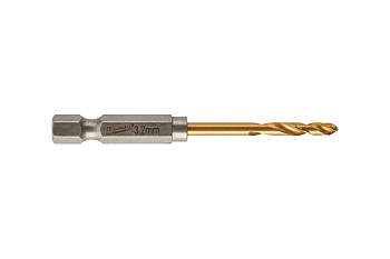 Сверло по металлу "Milwaukee RedHEX HSS-G TiN" Ø3,2мм (уп.2шт) 48894706