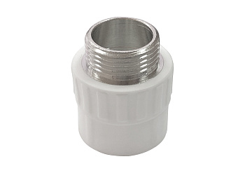 Муфта переходная с наружной резьбой  20 x 1/2" (150/30) (Valfex) БЕЛАЯ