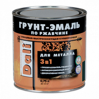 Грунт-Эмаль по ржавчине 3в1 серый графит 0,75л Dali 20536 (RAL 7024)