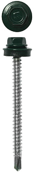 Саморез кровельный по дереву 4,8х50 RAL 6005 (200шт)