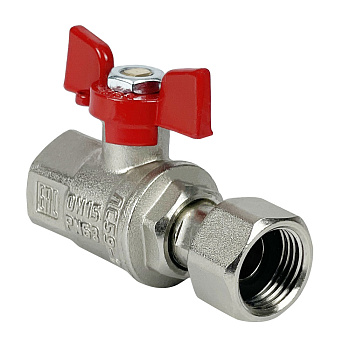 Кран шар. бабочка 1/2" ВН/ВН  с накид.гайк. НИКЕЛ. VALFEX 11Б27фт1М (VF.241.NB1.012.PREMIUM)