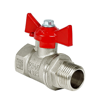 Кран шар. бабочка 3/4" ВН/НР НИКЕЛ. VALFEX 11Б27фт1М (72/18) (VF.218.NB1.034.N/P59)