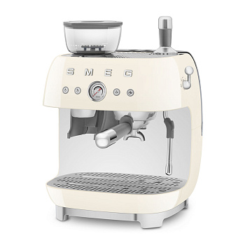 SMEG Кофемашина-экспрессо со встроенной кофемолкой кремовая EGF03CREU