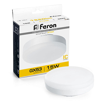 Лампа GX53 LED 15Вт 220В 1220Лм 3000К FERON LB-454 25834