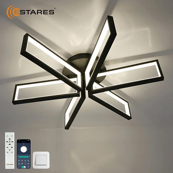 Управляемая светодиодная люстра MALDI 120W 6S-APP-650x150-BLACK/WHITE-220-IP20