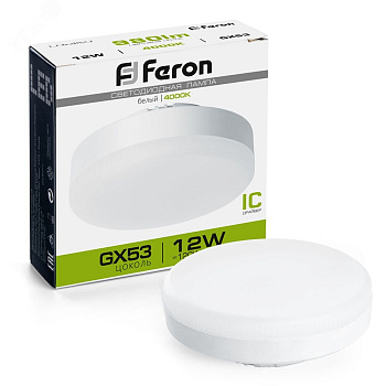 Лампа GX53 LED 12Вт 220В 980Лм 4000К FERON LB-453 25835