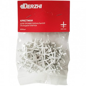 Крестик для плитки DERZHI 2,0мм (уп.200шт) 383-02-20