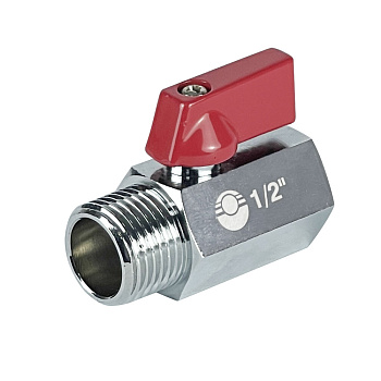 Кран шар. MINI VALFEX ВР1/2"хНР1/2" НИКЕЛ. (200/40) (VF.331.NB.012)