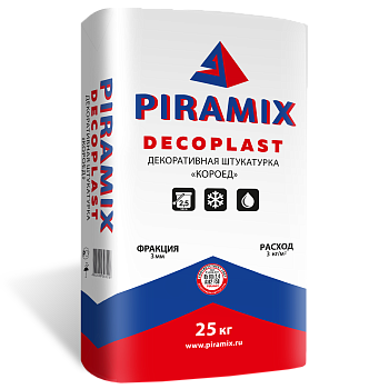 Штукатурка декоративная PIRAMIX DECOPLAST "Короед"  3мм 25 кг  