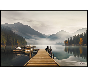 8271039 Картина  Victoria Stenova  RIVER /70*100 холст,черная рама