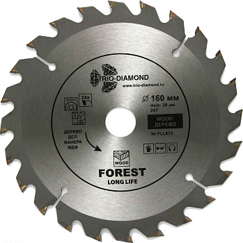 Диск пильный по дереву Ø160x24T/20мм Trio Diamond FLL813
