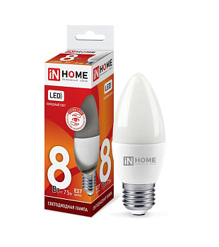 Лампа LED-СВЕЧА 8W 160-260V 4000K 760Lm E27 VC IN HOME 4690612020457