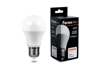 Лампа LED A65 20W 2700К E27 Теплый 230V LB-1020 OSRAM 38041 ост