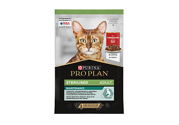 PRO PLAN Кошка Стерил Говядина Соус 26x85г влажный корм 12457312 ЧЗ