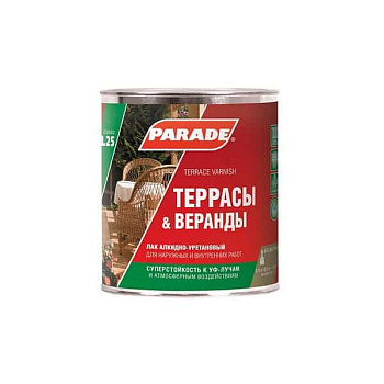 Лак д/террас алкидно-уретановый L25 PARADE п/матовый 0,75л
