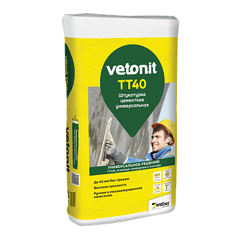Штукатурка цементная weber.vetonit TT40 универсальная 25кг (48шт)