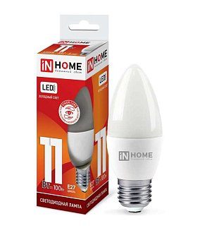 Лампа LED-СВЕЧА 11W 160-260V 4000K 1050Lm E27 VC IN HOME