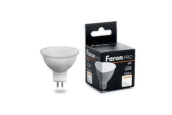 FERON PRO LB-1608 MR16 8W GU5.3 Теплый 2700K 530lm OSRAM LED 38089
