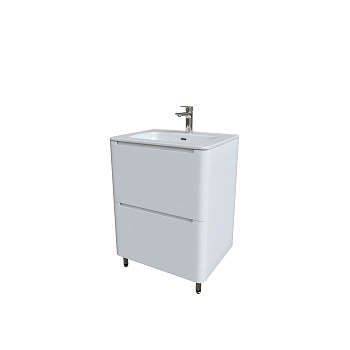 Тумба напольная, белая, 60 см, Edifice, IDDIS, EDI60WFi95.+Умывальник меб 60 IDDIS010, 016000i28