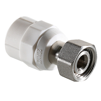 Муфта с накидной гайкой 20 х 1/2" конус белый VALTEC (VTp.708.K.02004)