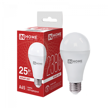 Лампа LED A60 25W 220V 2380lm 4000K E27 VC IN HOME 4690612062051
