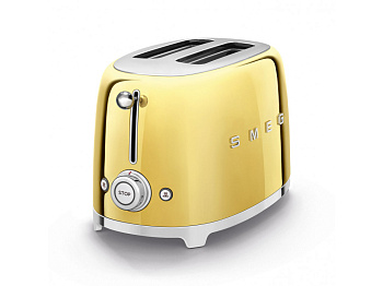 SMEG Тостер золотой на 2 ломтика TSF01GOEU