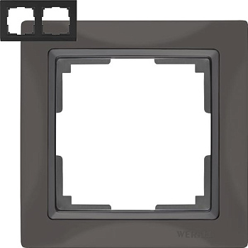 Рамка 2п WL03-Frame-02 Basic Серо-коричневый WERKEL