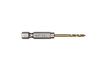 Сверло по металлу "Milwaukee RedHEX HSS-G TiN" Ø2,5мм (уп.2шт) 48894704