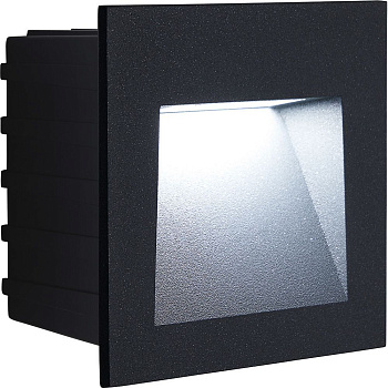 Светильник лестничный ДВУ LN013 LED 3w 4000k IP65 Черный Квадрат FERON