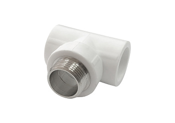 Тройник переходной с наружной резьбой 25х1/2"х25 (60/15) (Valfex) БЕЛЫЙ