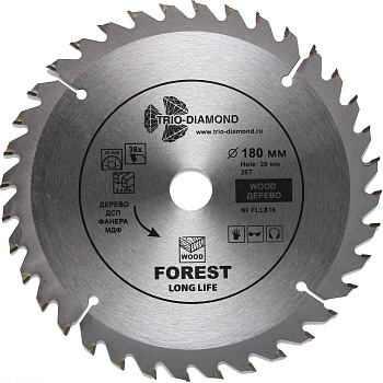 Диск пильный по дереву Ø180x36T/20мм Trio Diamond FLL816