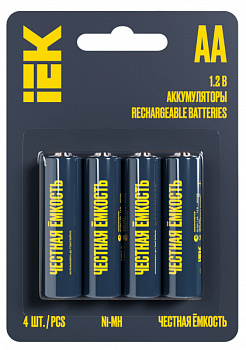 Аккумуляторная батарейка AA 2700mAh HR6 Ni-MH GREEN IEK AAK-NIMH-06-2700-L04 (4шт/1уп) 