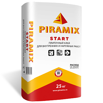 Клей PIRAMIX  START 25кг для внут/наруж работ 