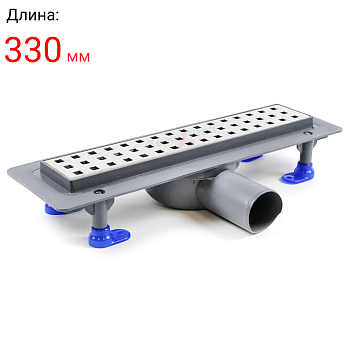 Трап линейный 330 мм пласт., выпуск Ø 50 мм,повор. отвод, комб. затвор (VF.051.050K.330.01)