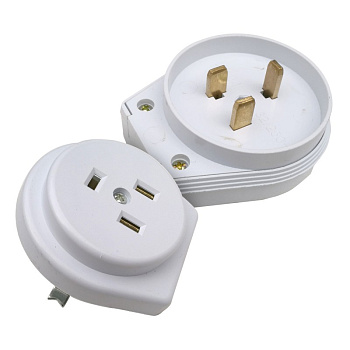 Разьем РВШ 32-002 220В 2P+E Пластиковый Белый IN HOME 9123 4690612010205