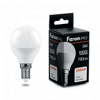 Лампа LED ШАР 9W 6400К E14 Холодный 230V LB-1409 OSRAM 38079