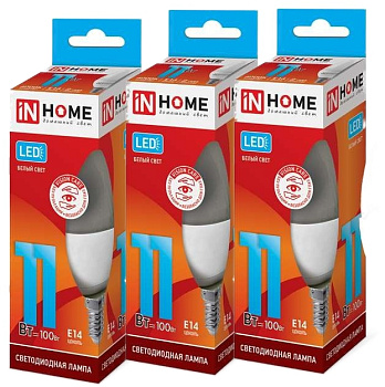 Лампа LED-СВЕЧА 11W 160-260V 3000K 1050Lm E14 VC IN HOME 4690612020464 