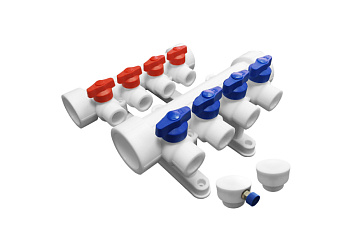 Коллекторная группа 32х20 на 3 выхода (4/1) (Valfex) БЕЛАЯ "ВАЛФ-РУС"